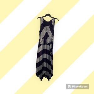 Women Dress by Spense, Gray & Navy, Size S, Sleeveless, Lows below knee , Stiped